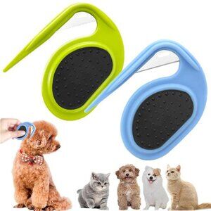 2PCS Pet Knotting Comb, 3 In1 Multifunctional Dog Comb (Blue and Green)